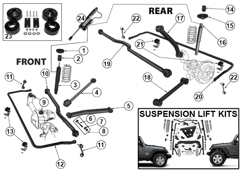 Diagrams For Jeep :: Suspension Parts :: Wrangler JK (2007-2017)