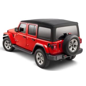 Twill Soft Top Kit in Black with Tinted Windows for Jeep Wrangler JL Unlimited 2018-2024