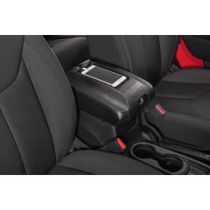 Center Console Cover with Cell Phone Holder in Black