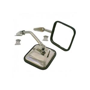 Side Mirrors With Convex Mirror Stainless Steel For 55-86 Jeep CJ CJ5 CJ6 CJ7 &amp CJ8 Scrambler