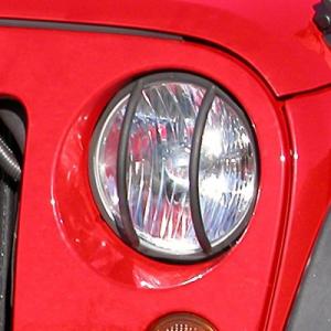 Front Euro Light Guards in Black for 2007-2018 Jeep Wrangler JK