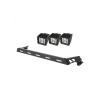 HOOD LIGHT BAR KIT TEXTURED BLACK 3 SQUARE LEDS 07-16 WRANGLER JK & UNLIMITED