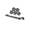 HOOD LIGHT BAR KIT TEXTURED BLACK 5 ROUND LEDS 07-16 WRANGLER JK & UNLIMITED