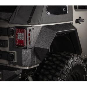 Rugged Ridge XHD Rear Armor Fenders Pair; 2007-2017 Jeep Wrangler JK (4-Door)