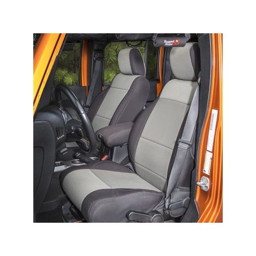 NEOPRENE FRONT SEAT COVERS BLACK/GRAY 20112017 JEEP WRANGLER JK