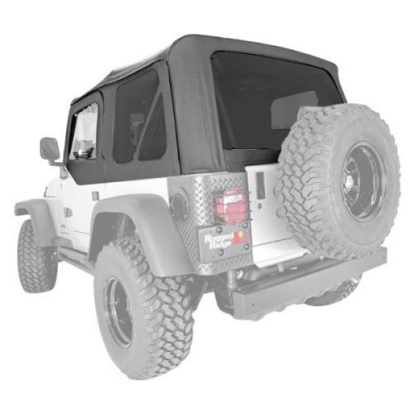 XHD Replacement Sailcloth Soft Top w/ Door Skins & Tinted Windows Black 1997-2006 Jeep Wrangler TJ