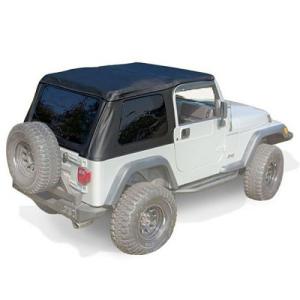 Bowless XHD Soft Top Black Sailcloth 1997-2006 Jeep Wrangler TJ w/ OE Door Surrounds