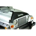 Hood V-Bra Cover with Jeep Logo  1997-2006 Jeep Wrangler TJ & Wrangler Unlimited TJL