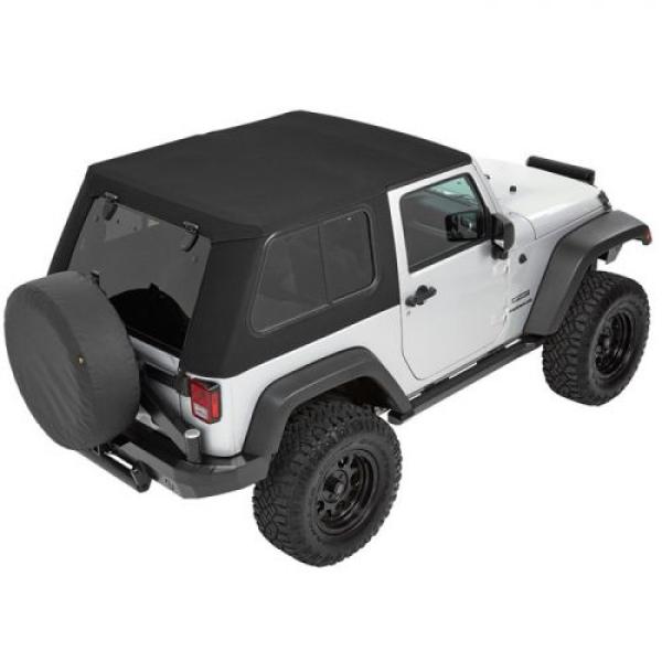 Trektop Pro Hybrid Soft Top With Removable Tinted Glass Windows Black Twill; 2007-2017 Jeep Wrangler JK (2 Door) - Bestop