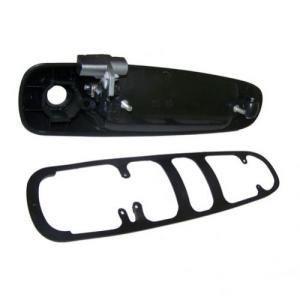 Exterior Left Side Front Door Handle w/ Cylinder Black Clear Coated for Jeep WJ 99-01