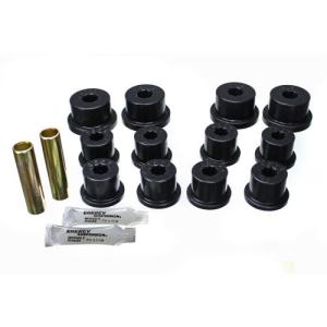 Leaf Spring Bushing Set Black Front/Rear For Shackles Performance Polyurethane