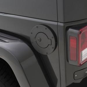 Black Locking Billet Style Fuel Door for 2007-2018 Jeep Wrangler JK 2-door and 4-door