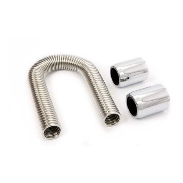 24″ radiator flex hose kit with chrome end caps - Amco