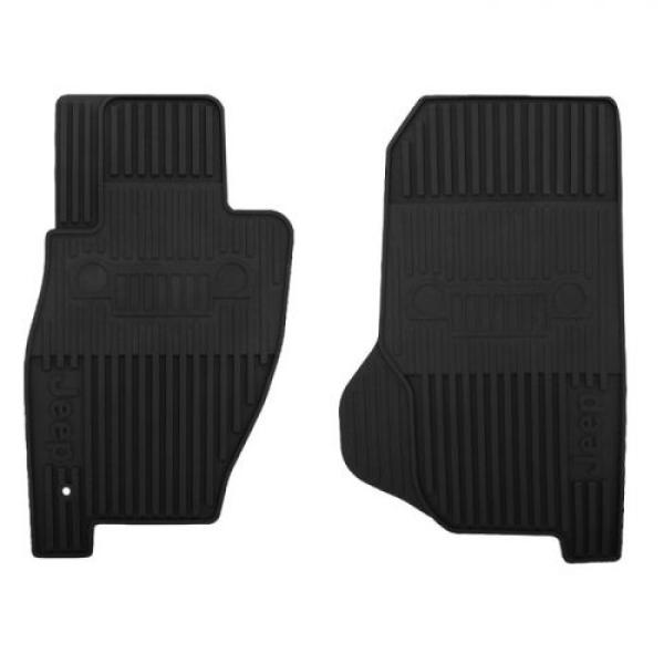 Front Slush Mat Set of 2 Pieces w/ Jeep & Liberty Grill Logos Dark Slate 2002-2004 Jeep Liberty KJ