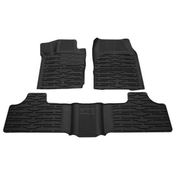 Slush Mat Set w/ Jeep & Grand Cherokee Logos Set of 3 (Black)  2013-2015 Jeep Grand Cherokee WK