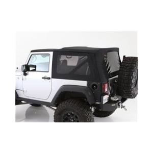 Premium OEM Replacement Canvas Soft Top with Tinted Windows - Black Diamond from SmittyBilt for JK 2007-2009 (2-Door)
