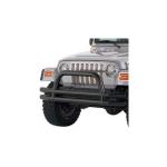 Smittybilt Tubular Front Bumper w/ Hoop Gloss Black 2007-2017 Jeep Wrangler JK & Unlimited