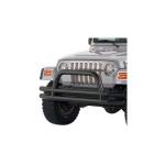 Smittybilt Tubular Front Bumper w/ Hoop Textured Black 2007-2017 Jeep Wrangler JK & Unlimited
