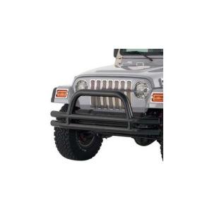 Smittybilt Tubular Front Bumper w/ Hoop Textured Black 2007-2017 Jeep Wrangler JK &amp Unlimited