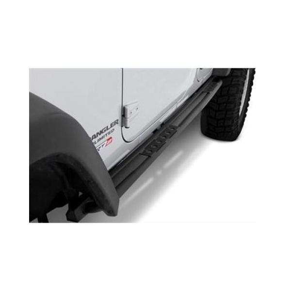 SRC Classic Sides W/ Step Black Textured 2007-2016 Jeep Wrangler JK 2 Door