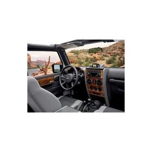 Interior Trim Kit Full Door with Manual Window Dark Birds Eye Maple 2007-2010 Jeep Wrangler JK &amp Unlimited