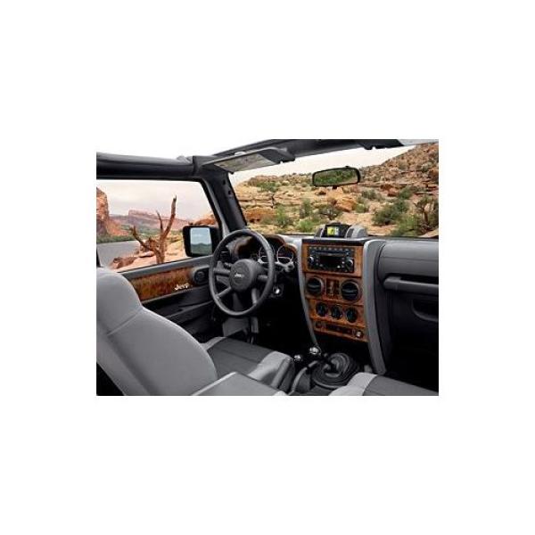 Interior Trim Kit Full Door with Manual Window Dark Birds Eye Maple 2007-2010 Jeep Wrangler JK & Unlimited