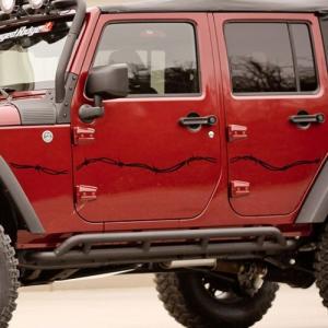 SIDE DECALS PAIR BARBED WIRE 07-16 JEEP WRANGLER JK