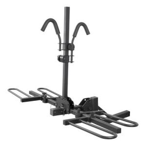 Hitch-Mounted Tray-Style Bike Rack for 2 Bikes Black Powder Coat 1.25″ or 2″ Hitch Receivers