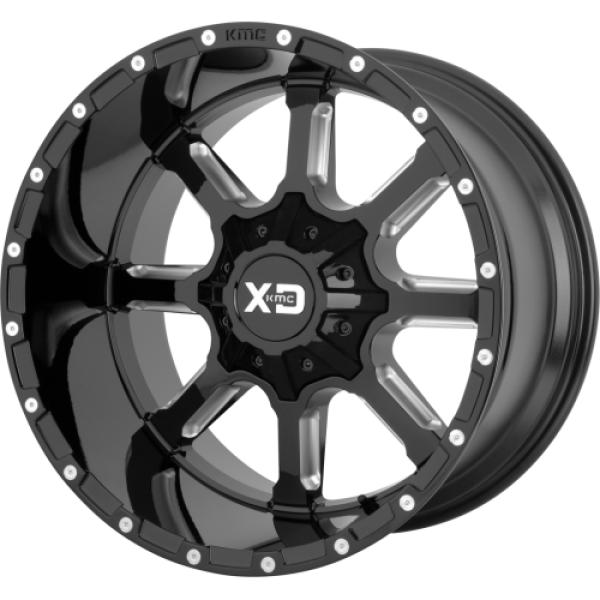 KMC XD838 Mammoth Series Wheel 20x12" - 5x5" 5x5.5" Bolt Pattern 4.77 Backspacing - Gloss Black Milled
