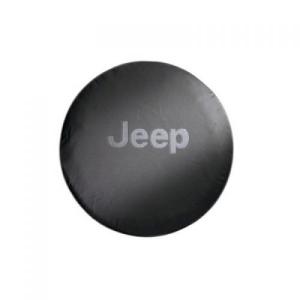 Mopar Tire Cover Black Denim with Silver Jeep Logo