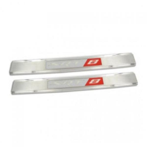 Front Door Sill Guard Stainless Steel w/ Srt Logo (pair) 2007-2009 Jeep Grand Cherokee WK