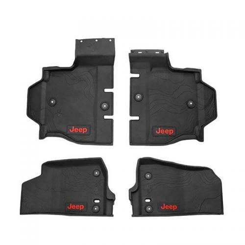 Mopar All-Weather Slush Floor Mats For 2021-2025 Jeep Wrangler 4-Door (4-Piece Set)