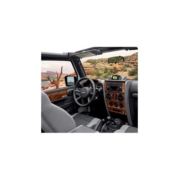 Interior Trim Kit Full Door with Power Window Dark Birds Eye Maple 2007-2010 Jeep Wrangler JK & Unlimited