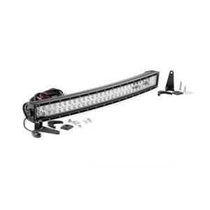 Rough Country Curved Cree LED Lights Bar 30" Dual Row Chrome Series