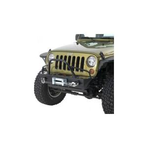 Front Stubby Winch Bumper w/ Pre-Runner Brush Guard & 3/4" D-Ring Mounts 2007-2017 Jeep Wrangler JK & Unlimited