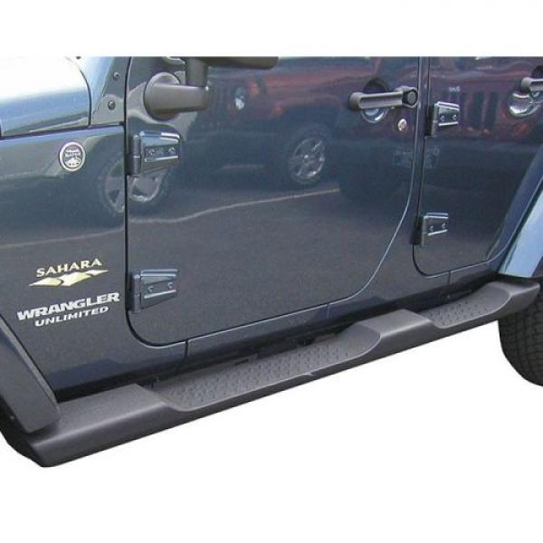 4" Aluminum Tubular Side Step Single Black 2007-2016 Jeep Wrangler Unlimited JK