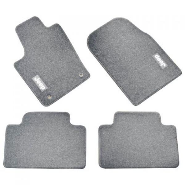 Floor Mat Kit w/ Jeep Logo Medium Graystone 4 Piece 2011-2012 Jeep Grand Cherokee WK