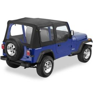 Replacement Soft Top without Upper Door Skins and non-Tinted Side and Rear Windows – Black Denim from Pavement