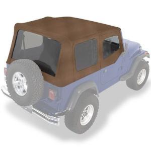 XHD Replacement Soft Top w/ Door Skins &amp Clear Windows Spice 1988-1995 Jeep Wrangler YJ