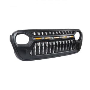 Front Grille For 2018+ Jeep Wrangler JL With LED Amber Lights