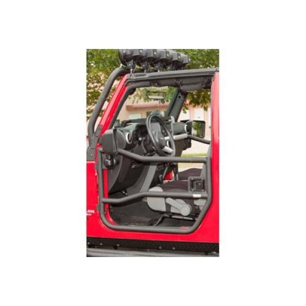 FRONT TUBE DOORS PAIR TEXTURED BLACK 2007-2017 JEEP WRANGLER JK & UNLIMITED