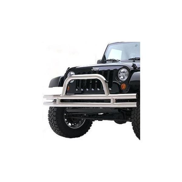 Smittybilt Tubular Front Bumper w/ Hoop Textured Black 2007-2017 Jeep Wrangler JK & Unlimited