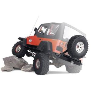 Rock Crawler Warn Rear Bumper with 2″ Receiver Black Will Accept Tire Carrier  1997-2006 Jeep Wrangler TJ &amp Wrangler Unlimited TJ