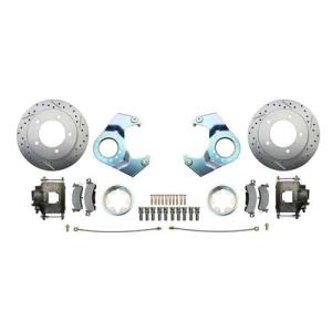 Jeep Dana 25, 27, 30, &amp 44 Disc Brake Conversion Wheel Kit Cross Drilled And Slotted Rotors
