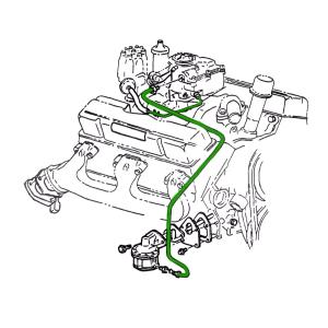 V8, 304cid, Return Fuel Engine Line, Pump to Filter, 1pc Stainless For 76-79 Jeep CJ-7 / CJ-5