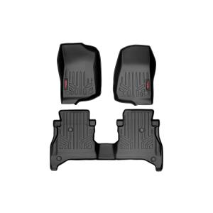 Front & Rear Heavy Duty Fitted Floor Mats for 20-22 Jeep Gladiator JT without Lockable Under Seat Storage