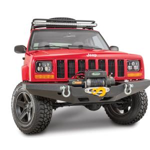 XRC Front Bumper with Winch Plate Black Textured For 84-01 Jeep Cherokee XJ
