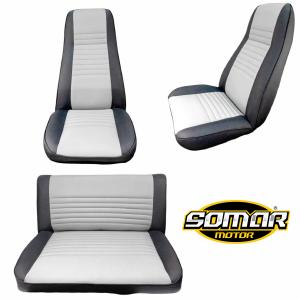 FRONT & REAR SEAT, FOR JEEP CJ’S & YJ WRANGLER 1972-1995 GRAY AND BLACK