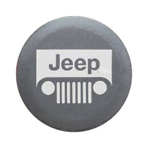 Cloth Tire Cover in Black Denim for Jeep JK 07-18, YJ 87-94, TJ 97-06 and CJ«s 45-85 – 28″ & P225/75R15 and P215/75R16 tires with Jeep Grille Logo