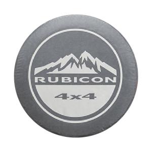 Tire Cover Black Denim with Rubicon 4×4 Logo for Jeep JK 07-18, YJ 87-94, TJ 97-06 and CJ«s 45-85 – LT255/75R17 tires